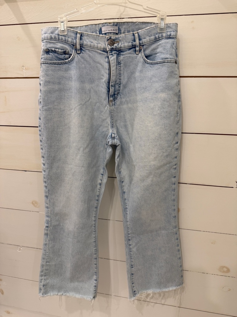 LOFT Light Wash Cropped Straight Jeans